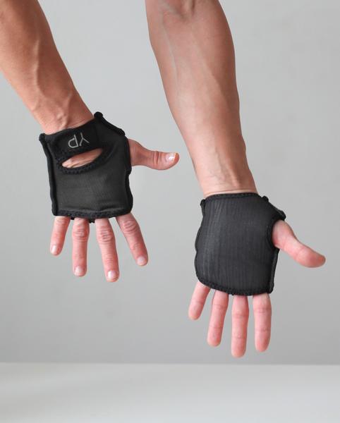 Elegant Raven Black Best Padded Yoga Gloves for Wrist Support